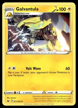 Galvantula 71/202 Pokemon Card Sword & Shield Uncommon 100 HP Near Mint BJ - Image 1