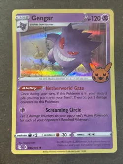 Gengar 066/196 Holo SWSH: Lost Origin Stamped 2023 Trick or Trade Pokemon TCG NM - Image 1