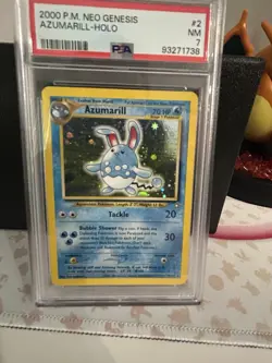 Pokemon 2000 Neo Genesis Azumarill Holo 2/111 PSA 7 SWIRL - Image 1