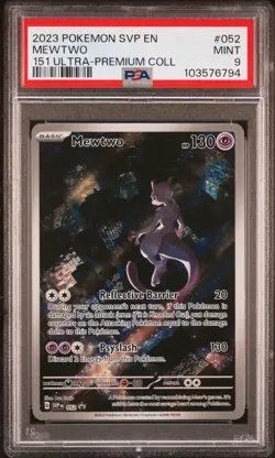 2023 POKEMON SVP BLACK STAR PROMO 151 ULTRA-PREMIUM COLLECTION #052 MEWTWO PSA 9 - Image 1
