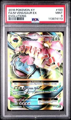 2016 POKEMON XY EVOLUTIONS FULL ART M VENUSAUR EX PSA 9 - Image 1