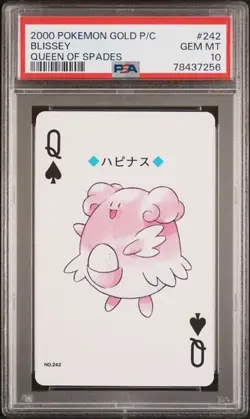 Pokemon - Blissey Queen of Spades, Gold Ho-oh Back Poker Deck #242 PSA 10 - Image 1