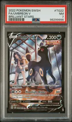 Pokemon 2022 Sword & Shield Brilliant Stars TG22 FA/UMBREON V PSA 7 - Image 1