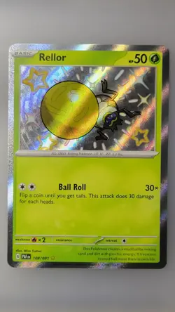 Rellor 108/091 Shiny Holo Rare Paldean Fates Pokemon TCG Mint Condition - Image 1