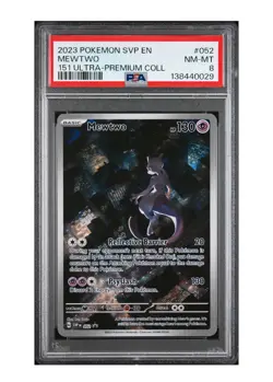 2023 Pokemon SVP EN-SV Black Star Promo Mewtwo #052 151 Ultra-Premium Coll PSA 8 - Image 1