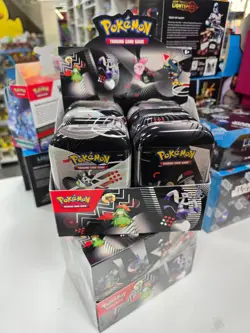 POKEMON Mini Tin Sealed Display 8x Unova Black Bolt White Flare Stock in Hand - Image 1