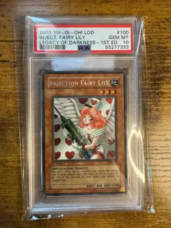 Yugioh Injection Fairy Lily 1st Edition PSA 10 POP 56 - Image 1