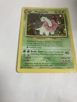 Pokemon TCG Meganium Neo Genesis Unlimited 10/111 Holo Rare MP w/Holo Swirl - Image 2