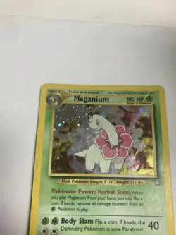 Pokemon TCG Meganium Neo Genesis Unlimited 10/111 Holo Rare MP w/Holo Swirl - Image 4