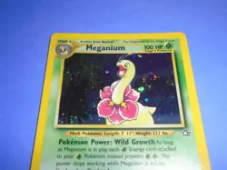 Pokemon TCG Meganium (Neo Genesis 11/111) WotC Holo Rare Swirl NM - Image 2