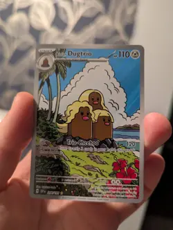 Pokemon TCG Alolan Dugtrio Holo Card Sv08: Surging Sparks 208/191 NM Condition - Image 1