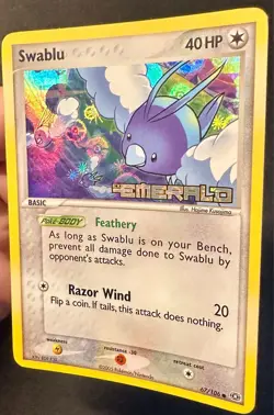 Swablu 67/106 2005 EX Emerald Pokemon Card Reverse Holo Common Stamped - Lp - Image 2