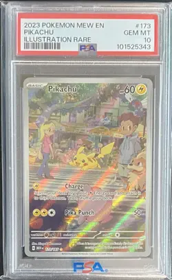2023 Pikachu 173/165 Pokemon Illustration Rare IR Sv Scarlet & Violet 151 PSA 10 - Image 1