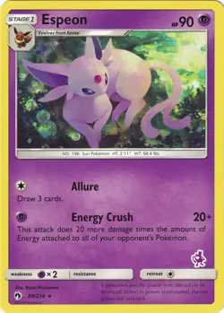 Espeon 89/214 Promo Stamped Battle Academy Pokemon Card - Image 1