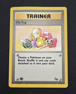 1999 Pokemon TCG Mr. Fuji Fossil Trainer Card 58/62 1st Edition Uncommon - Image 1