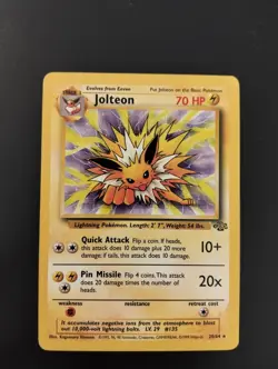 Pokemon Card Jolteon 20/64 No Holo Rare Jungle Unlimited 1999 English Excellent - Image 1