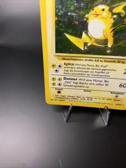 Raichu Holo Base Set 14/102 GERMAN Vintage Pokemon Card 1999 Creased MP WOTC - Image 4