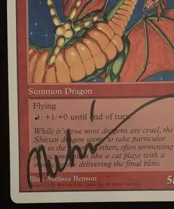 Magic The Gathering MTG SHIVAN DRAGON Promo Oversized Signed Melissa Benson 6x9! - Image 4