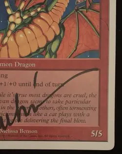 Magic The Gathering MTG SHIVAN DRAGON Promo Oversized Signed Melissa Benson 6x9! - Image 5