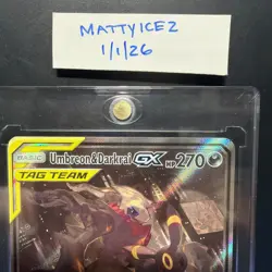 Pokemon TCG Umbreon & Darkrai GX Black Star Promo Tag Team Full Art Holo SM241 - Image 3
