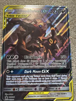 Pokemon TCG Umbreon Darkrai GX SM241 Tag Team Black Star Promo Holo Jumbo - Image 3
