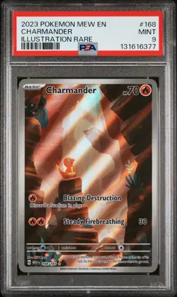 2023 POKEMON MEW EN-151 ILLUSTRATION RARE #168 CHARMANDER PSA 9 - Image 1