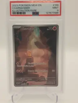 2023 POKEMON MEW EN-151 ILLUSTRATION RARE #168 CHARMANDER PSA 9 - Image 1
