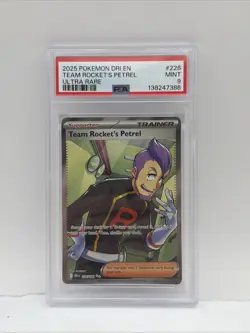 2025 POKEMON DRI EN-DESTINED RIVALS ULTRA RARE #226 TEAM ROCKET'S PETREL PSA 9 - Image 1