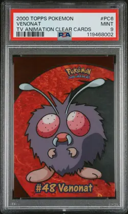 Venonat PC6 Topps Tv Animation Clear Cards Pokemon PSA 9 - Image 1