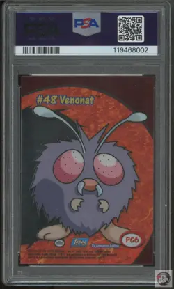 Venonat PC6 Topps Tv Animation Clear Cards Pokemon PSA 9 - Image 2