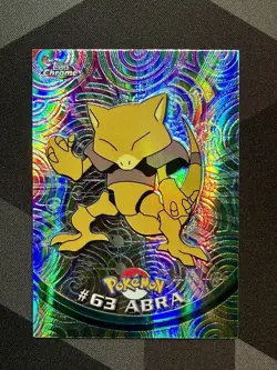 POKEMON 2000 Topps Chrome Series 1 Spectra Holo Chrome Abra NM - Image 1
