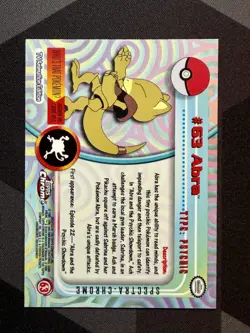 POKEMON 2000 Topps Chrome Series 1 Spectra Holo Chrome Abra NM - Image 2