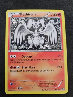 Pokemon TCG Reshiram Holo Rare Card 28/113 B&W Legendary Treasures 2013 - Image 2