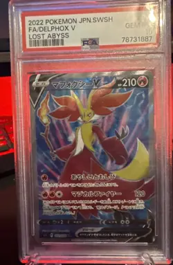 2022 POKEMON JPN SWORD & SHIELD LOST ABYSS #101 FULL ART/DELPHOX V PSA 10 - Image 1