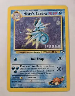 2000 Pokemon Gym Heroes Misty's Seadra Prerelease Holo Rare #9/132 MP - Image 1