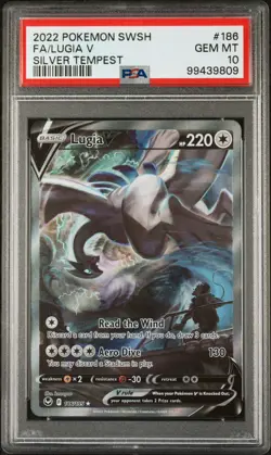 Pokemon 2022 Lugia V 186/195 Alt Art Silver Tempest GEM MINT PSA 10 - Image 1