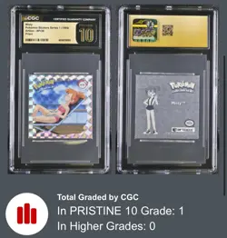 1999 Pokemon Stickers Series 1 Artbox Prism Misty #PR38 CGC Pristine 10 • POP 1 - Image 1