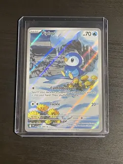Pokemon TCG Piplup IR 098/094 Phantasmal Flames Illustration Rare Holo Card NM - Image 1
