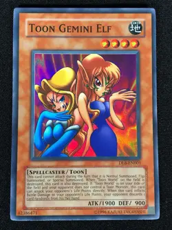 Yugioh Toon Gemini Elf DL6-EN001 Super (NM) - Image 1