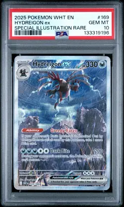 2025 POKEMON WHITE FLARE SIR HYDREIGON EX PSA 10 #169 - Image 1