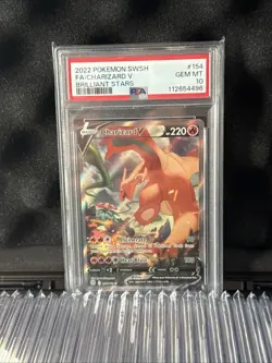 Pokemon TCG Charizard V 154/172 PSA 10 Brilliant Stars Alt Art - Image 1