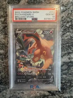 Pokemon Charizard V Alt Full Art 154/172 Brilliant Stars #154 GEM MINT PSA 10 - Image 1
