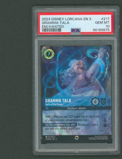 Disney Lorcana Into The Inklands Enchanted Foil Gramma Tala #217 PSA 10 Gem MT - Image 1