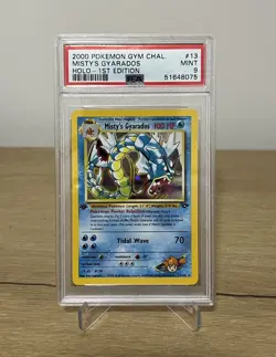 PSA 9 Misty's Gyarados Pokemon Gym Challenge 1st Edition Holofoil 13/132 - Image 1