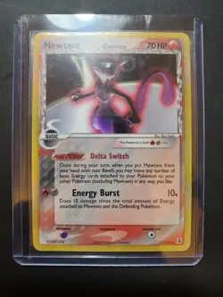 Mewtwo Delta Species Reverse Holo Card 12/113 2005 moderately played - Image 1