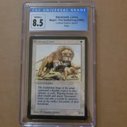 Savannah Lions Beta CGC Graded 8.5 Rare MTG Magic White Old School English Card - Image 1