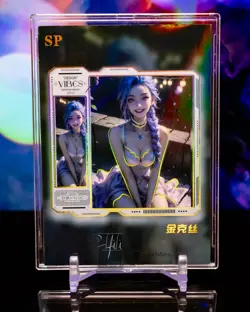 Jinx Waifu Card League of Legends SP Goddess ACG Premium Gold-lined Arcane - Image 1