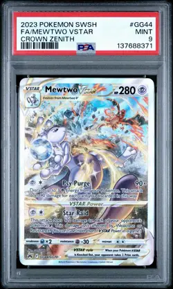 Mewtwo VSTAR Crown Zenith: Galarian Gallery Holo Card GG44/GG70 PSA 9 - Image 1