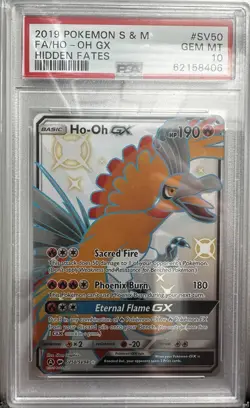 2019 Pokemon Ho-Oh GX Hidden Fates Shiny Vault #SV50/SV94 Holo PSA 10 - Image 1