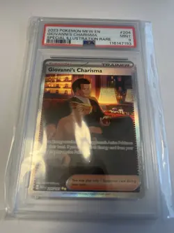 Pokemon Giovanni's Charisma Special Illustration Rare Scarlet & Violet 151 PSA 9 - Image 1